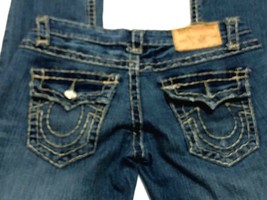 True Religion Jeans World Tour Womens Sz 26 Straight Leg Flap Pockets stretch - £18.40 GBP