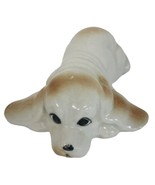 Vintage Porcelain Dog Bassett Hound Long Ears Laying 3.5&quot; - £7.31 GBP