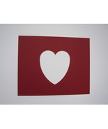Picture Frame Mat Brick Red Heart Shape Design Cutout 8x10 with custom size hear - $2.99