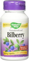 Nature&#39;s Way Bilberry Standardized Extract Veg Capsules 90 ea - £36.76 GBP