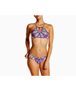 NWT RED CARTER South Beach L designer swimsuit bikini rose $177 hi-neck strappy - $82.44