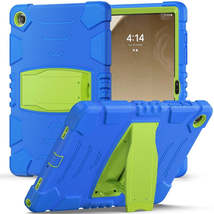 For Samsung Galaxy Tab A9+ / X210 PC Hybrid Silicone Tablet Case with Holder(Blu - £12.64 GBP