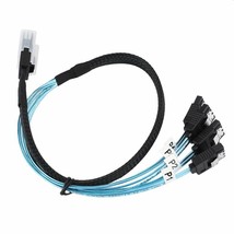 Sas 4I Sff-8087 36P 36-Pin Male To 4 Sata 7-Pin Splitter Adapter Cable 0.5M @Us - £13.45 GBP