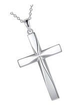 Religious Cross Pendant Necklace Sterling Silver Origami for - £101.67 GBP