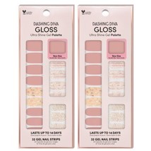 2x Dashing Diva Gloss Ultra Shine Gel Palette, [AFTER GLOW] Lot/Set 32 Strips Ea - £12.38 GBP