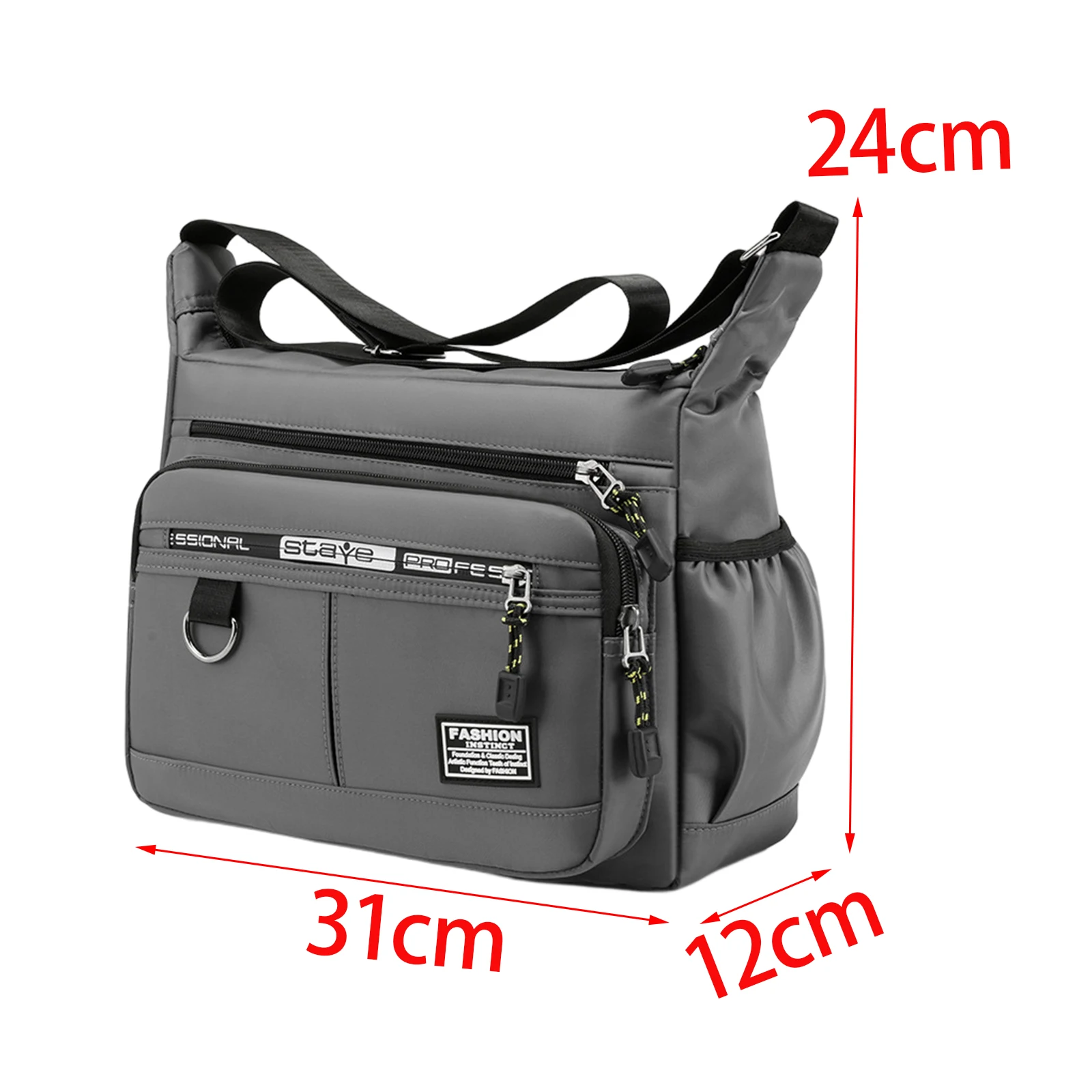 Multi-layer Pocket Men Shoulder Bag Large Capacity Zipper Oxford Casual ... - £16.71 GBP
