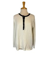 Women’s Lane Bryant Half Button White Sweater Acrylic Blend Size 14/16 - £11.55 GBP