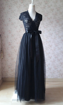 Black Maxi Tulle Skirt Outfit Women Custom Plus Size Black Tulle Skirt image 3