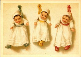 POSTCARD-3 Happy Babies Attached To Wall By RIBBONS-IRENCO Robert Bier Card BK42 - £3.15 GBP