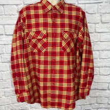 Vtg LL Bean Mens Timberline Button Up Flannel Shirt Plaid Red Yellow Sz ... - £27.33 GBP
