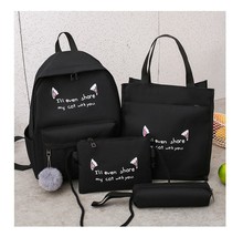 4 pcs sets canvas Schoolbags For Teenage Girls Female Children Shoulder Bags New - £25.47 GBP