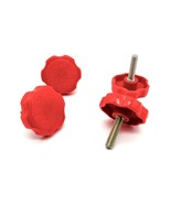 1/4&quot;- 28 x 1&quot; Fine Red Male Clamping Knobs  Large Fluted Head  4 per pac... - $12.16