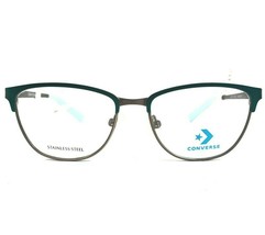 Converse Kids Eyeglasses Frames K201 TEAL Gray Green Cat Eye Wire Rim 46... - $24.74