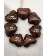 Iron Tiger Eye Mugglestone Puffy Hearts Lot Of 7, Worry Stone, Multiple ... - $64.34