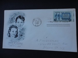 1948 Youth of America First Day Issue FDC Envelope Stamp Young America - $2.50