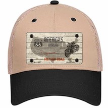 Americas Highway Route 66 Novelty Khaki Mesh License Plate Hat - £23.16 GBP