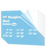 Art3d 5-Pack of 2448&quot; PET/Plexiglass Sheets, Transparent Clear Flexible ... - £135.88 GBP