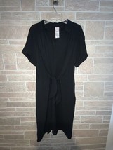 Chicos Gauzy Black Dress Pockets Rayon/Nylon Size 2 - $22.77