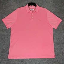 Tommy Bahama Island Zone Polo Shirt Mens XL Pink Short Sleeve Modal Casu... - $26.48