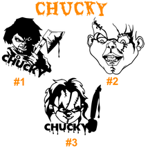 Chucky Vinyl Decal Sticker Car Window Horror Film Killer Doll Charles Lee Ray - £3.78 GBP+