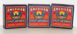 Fruit Jar Rings AMERICAN- 3 VTG Boxes with 32 Unused Rubber Rings - $35.00