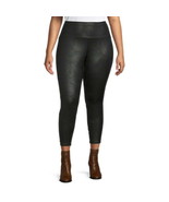 Terra &amp; Sky Women&#39;s Plus Fitted Faux Leather Pull-On Legging Black 2X (2... - $23.75