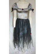 WITCH COSTUME Velvet Black Tulle Goth Walking Dead Dress Embellished Gir... - $704.03 MXN