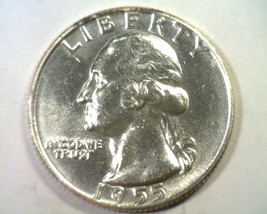 1955-D WASHINGTON QUARTER UNCIRCULATED+ UNC.+ NICE ORIGINAL COIN BOBS COINS - $14.00