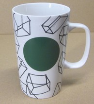 Starbucks Coffee Mug 2014 Green Dot Collection Geometric Cubes 16 oz Cer... - $35.00