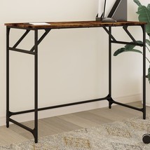Industrial Rustic Smoked Oak Wooden Home Office Computer Desk Laptop Table Stand - £85.44 GBP
