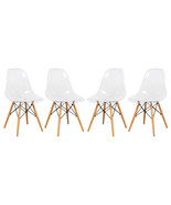 LeisureMod 32.40 in. Dover Molded Side Chair Clear - Set of 4 - €302,02 EUR