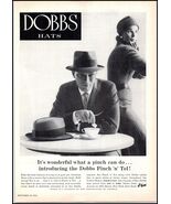 1950s Dobbs Hats PRINT AD &quot;The Dobbs Pinch n Tel&quot; BX2 - $122.19 MXN