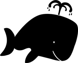 Whale Chalkboard Wall Decal - 14&quot; tall x 17.5&quot; wide - £15.98 GBP