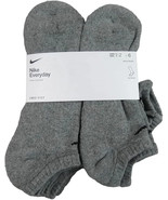 Nike Men’s Dri Fit Everyday Plus 6 Pk Cotton Cushioned No Show Socks L Gray - $29.20
