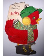 Vintage Hallmark Merry Christmas Uncle Flocked Duck Child’s Christmas Ca... - $8.15 CAD