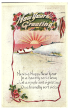 New Years Greeting house buried in snow New Year Postcard Posted 1919 - £7.85 GBP