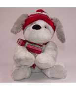 Hugfun St Jude Gray White Puppy Dog 12&quot; Joey Red Hat Scarf Stuffed Plush... - €9,07 EUR