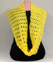 Handmade scarf. Crochet, yellow infinity scarf. YL-1 - $50.00
