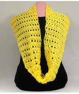 Handmade scarf. Crochet, yellow infinity scarf. YL-1 - $50.00
