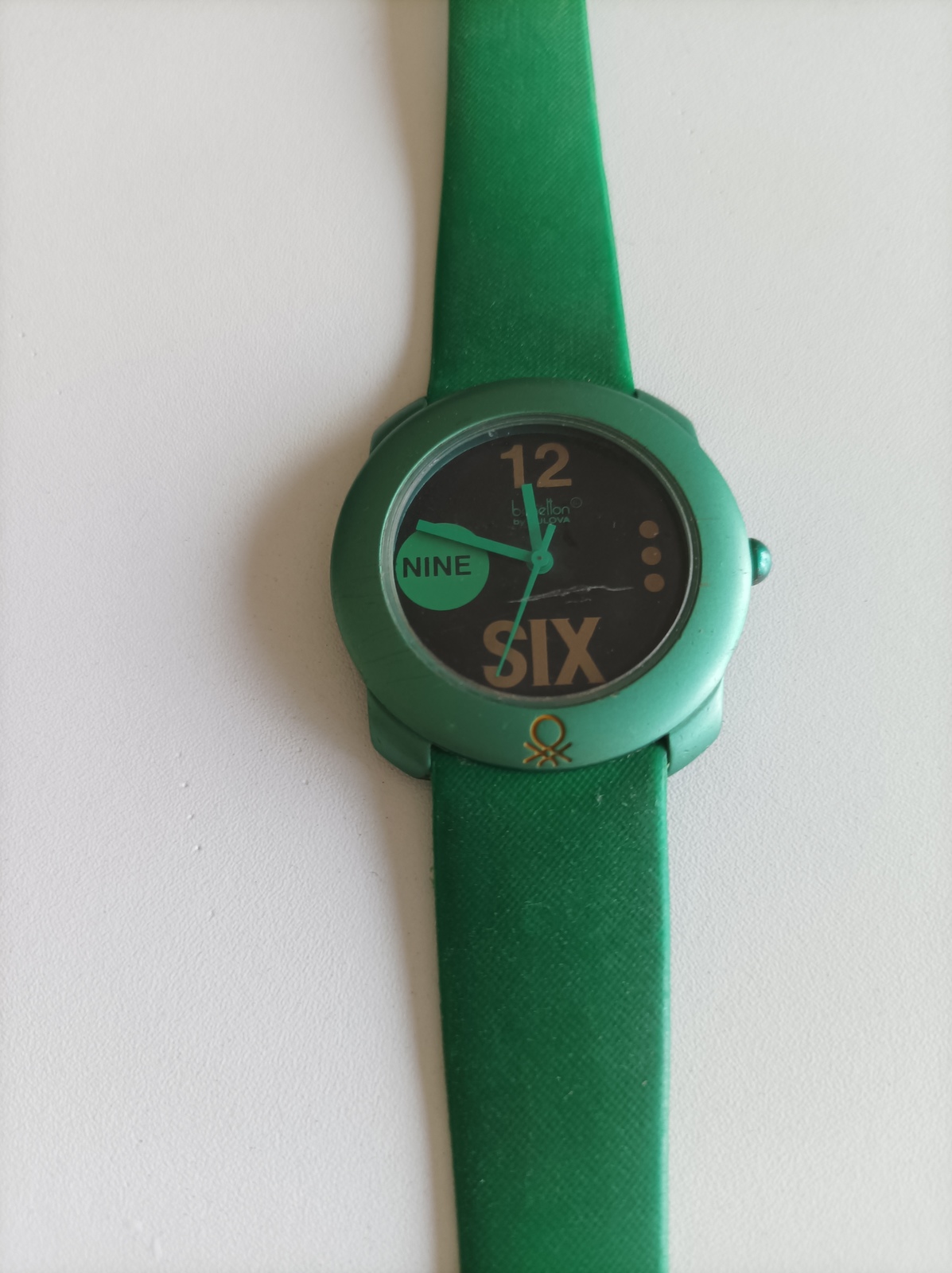 United Colors of Benetton Vintage Watch for Display Purpose in Green, Circa 1990 - $30.00