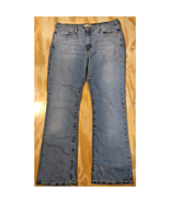 Levi&#39;s Women 515 Jeans Size 12M Light Blue Bootcut Mid Rise Distressed M... - $24.11 CAD