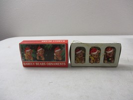 9 Vintage Miniature Hand Painted Ceramic Barely Bears Christmas Ornaments 1.75&#39;&#39; - £20.23 GBP