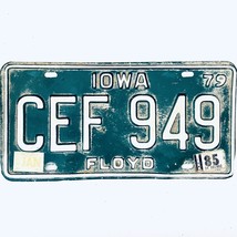 1985 United States Iowa Floyd County Passenger License Plate CEF 949 - £14.50 GBP