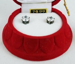 Swarovski Cubic Zirconia Stud Earrings in Red Bell Christmas Ornament MSRP $80 - £31.71 GBP