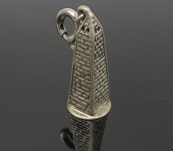 925 Sterling Silver - Vintage Petite Dark Tone Light House Drop Pendant - PT8415 - £21.65 GBP