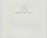 Baur Au Lac Hotel Menu Zurich Switzerland 1992 Michelin Star - $77.14