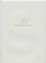 Baur Au Lac Hotel Menu Zurich Switzerland 1992 Michelin Star - £60.60 GBP