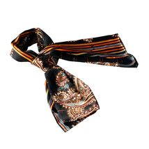 Blancho Black Chic Paisley &amp; Stripes Design Fashion Soft Silk Scarf/Wrap/Shaw... - £21.48 GBP