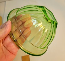 Green Uranium Glass Ribbed Small Mixing Bowl image 5
