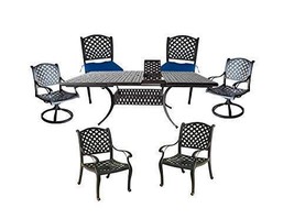7 piece patio dining set expandable table 2 swivel rockers 2 arm chairs ... - $3,195.25